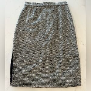 Zang Toi 100% Cashmere Black and White Pencil Skirt